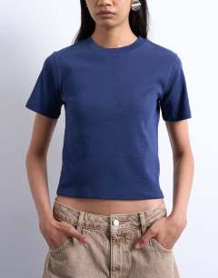 Shrunken everyday tee in navy