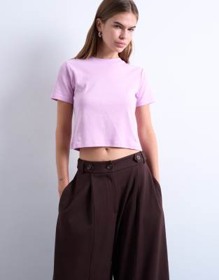 Topshop Shrunken Everyday Tee In Black