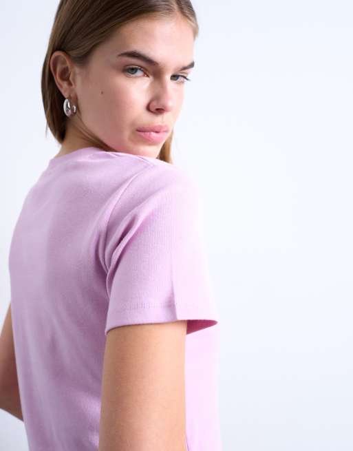 Topshop shrunken everyday tee in pink, 4 of 4