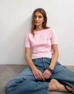Shrunken everyday tee in pink