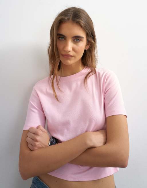 Topshop shrunken everyday tee in pink, 4 of 4