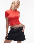 [Topshop] Topshop shrunken everyday tee in red S RED