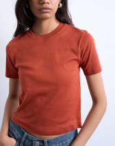 Topshop shrunken everyday tee in rust