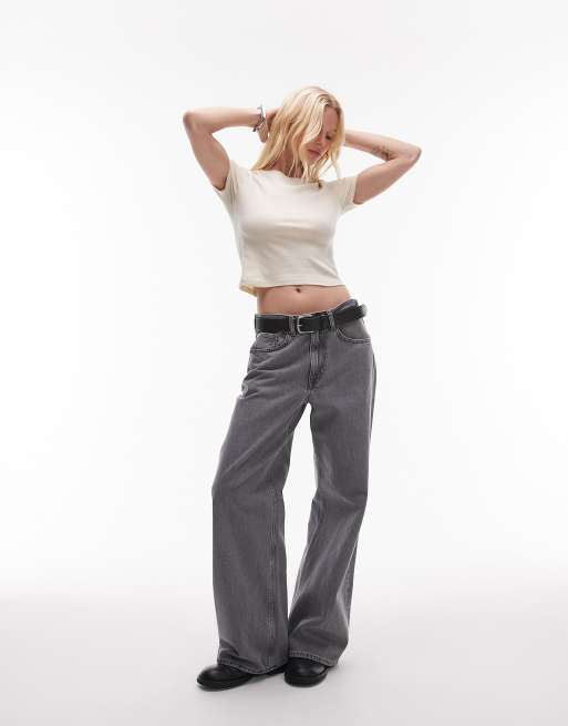 Topshop shrunken everyday tee in sand