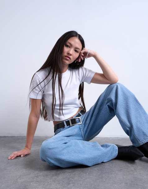 Topshop shrunken everyday tee in white - view 1