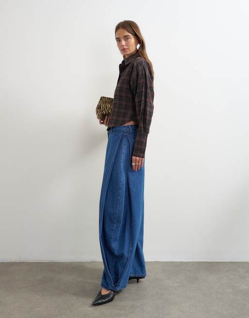 Topshop side pleat cocoon jean in rich blue, 5 of 5