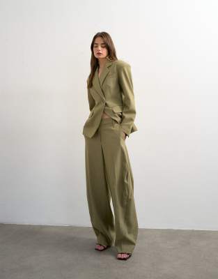 Topshop Side Pleat Ovoid Pants In Multi