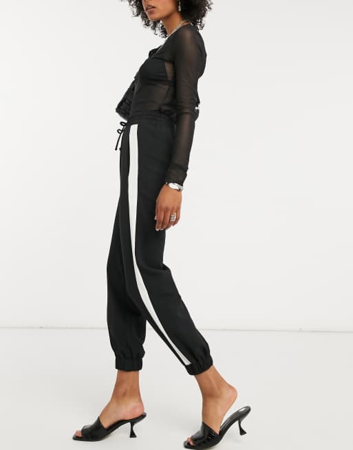 Topshop side 2024 stripe joggers