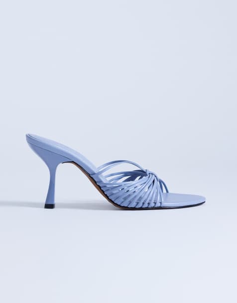 Topshop - Simba - Hoge sandalen met bandjes in blauw - view 1