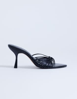 Simba - Sandales style mules à talon haut et brides - Noir 37
