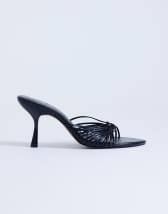 Topshop Simba strappy mule high sandal in black