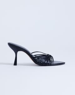 Simba strappy mule high sandal in black