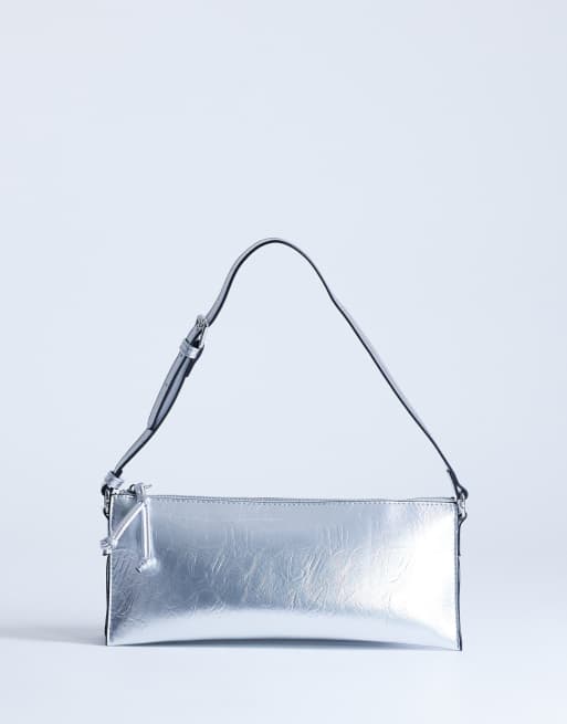 Topshop - Simone - Borsa da spalla color argento