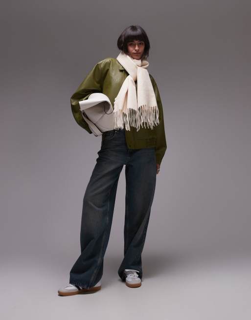 Topshop - Simone - Cremehvide og superblødt tæppetørklæde, 2 af 4