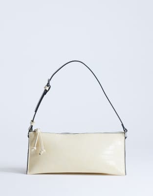 Topshop Women's White Simone Shoulder Bag In Off