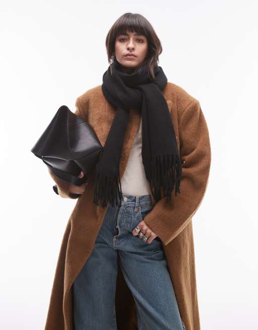 Topshop Simone supersoft blanket scarf in black, 2 of 4
