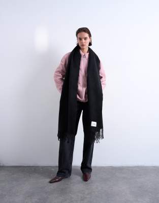 Topshop Simone Supersoft Blanket Scarf In Black