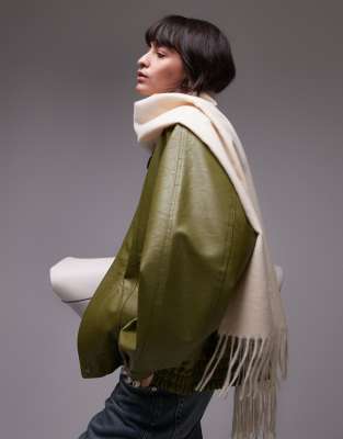 Simone supersoft blanket scarf in cream-White