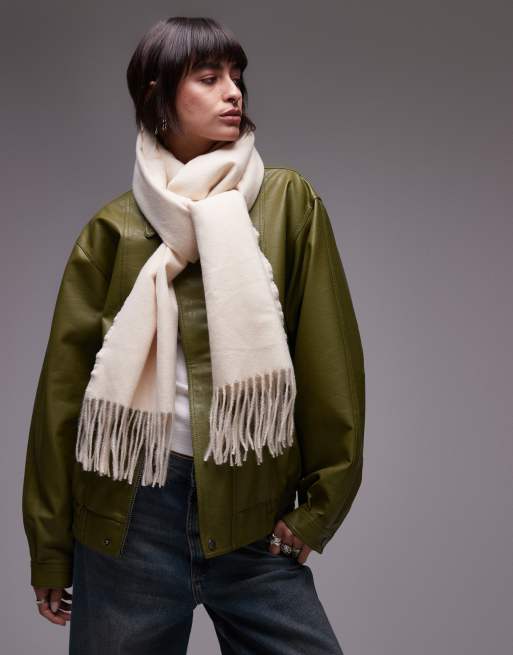 Topshop Simone supersoft blanket scarf in cream, 4 of 4