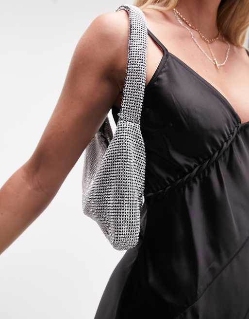 Topshop - Sindy - Tas met siersteentjes in zilver, 2 van 4