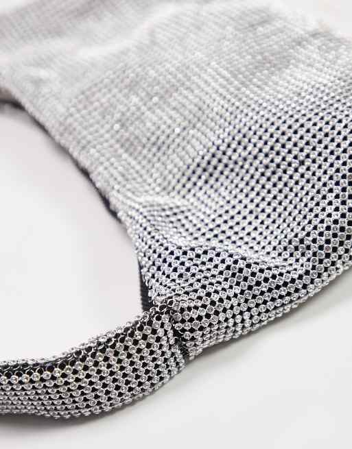 Topshop - Sindy - Tas met siersteentjes in zilver, 3 van 4