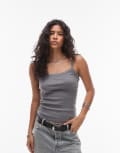 [Topshop] Topshop singlet with scallop trim in grey XS GREY