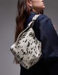 [Topshop] Topshop Sinitta shoulder bag in dalmation real pony leather-Multi One Size DALMATIAN PONY