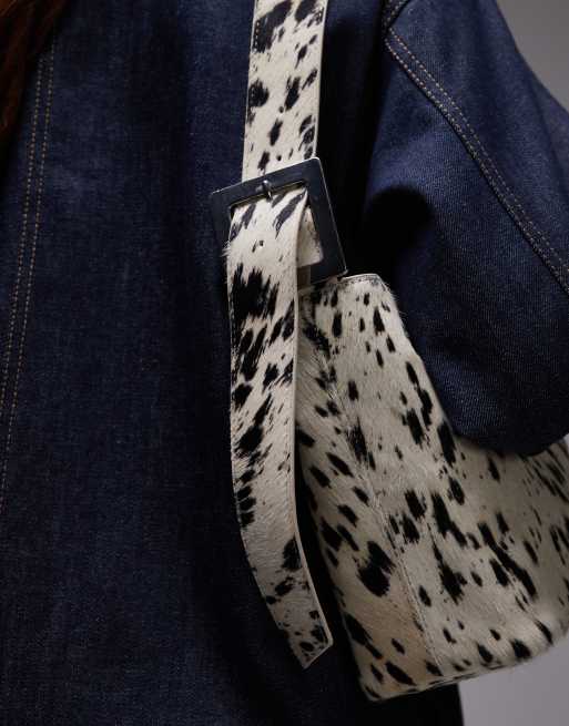Topshop Sinitta shoulder bag in dalmation real pony leather