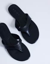Topshop Sisi toe thong flat sandal in black