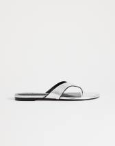 Topshop Sisi toe thong flat sandal in silver