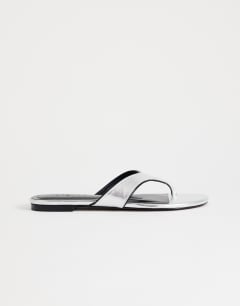 Sisi toe thong flat sandal in silver