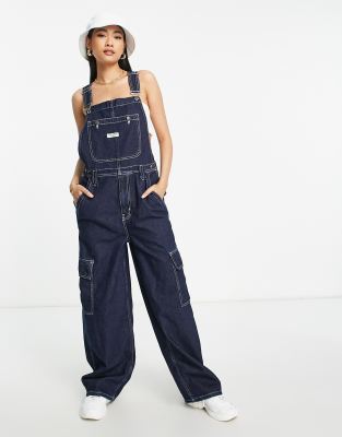 Topshop black clearance denim dungarees