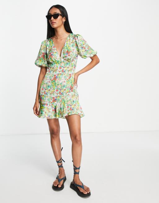 Topshop floral tassel mini clearance dress