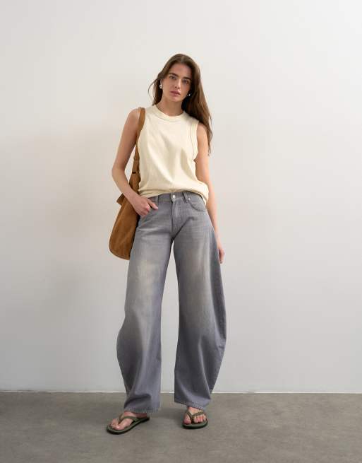 Topshop skewed boyfriend jean in grey, 4 of 7