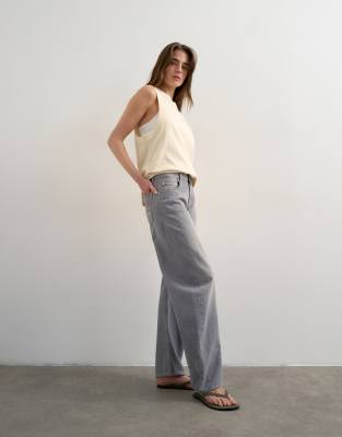 Topshop Skewed Boyfriend Jeans In Gold