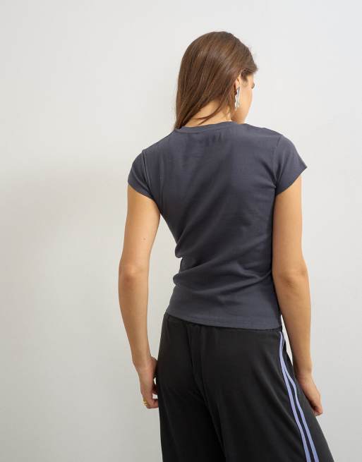 Topshop – Skiffergrå, vardaglig t-shirt, 4 av 4