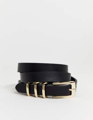 topshop black leather belt