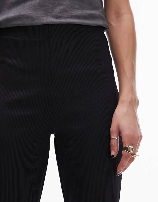 Topshop - Skinny-bukser med svaj i sort ribstrik, 2 af 5