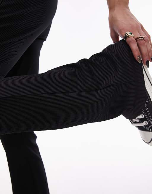 Topshop - Skinny-bukser med svaj i sort ribstrik, 5 af 5