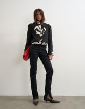 Topshop skinny jean with side split in clean black