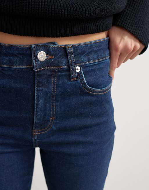 Topshop skinny jeans met hoge taille en split opzij in rinse, 4 van 5