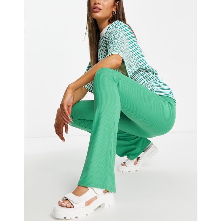 Topshop flared 2024 ribbed trousers