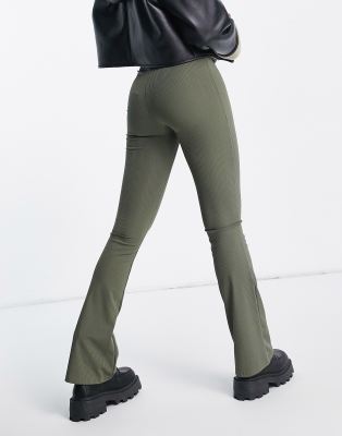 olive green flared pants