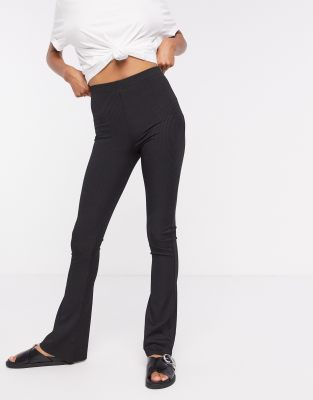 black skinny flared trousers