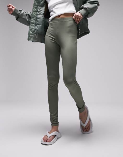 Pull&Bear high waisted second skin leggings in taupe - part of a