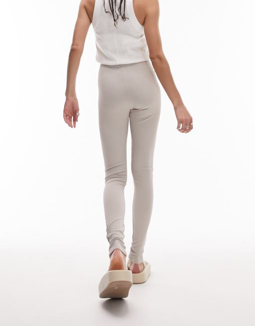 Cotton ribbed leggings - Woman