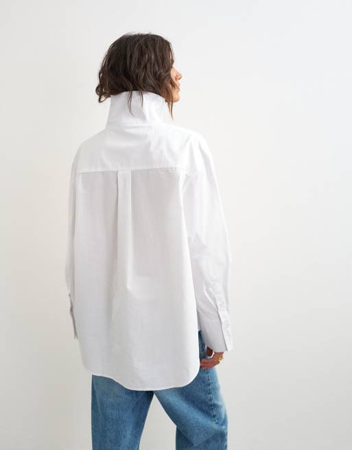 Topshop skjorte med ståkrave i hvid, 4 af 4