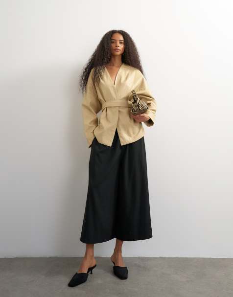 Topshop skræddersyet A-form culotte i sort - view 1
