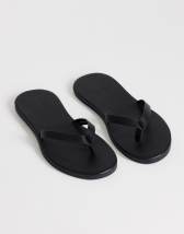 Topshop Sky real leather toe thong sandal in black