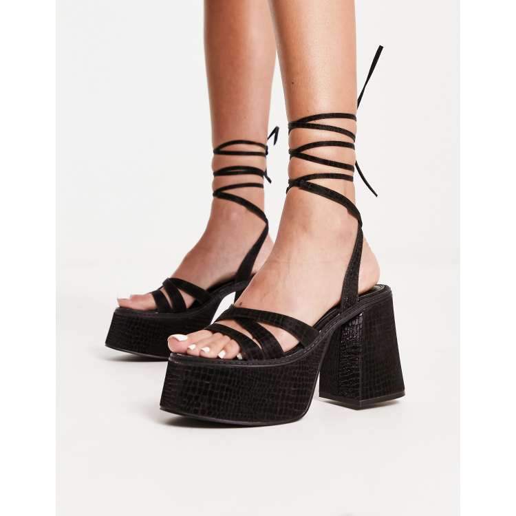 Platform lace up deals sandals